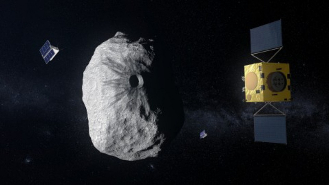 Avión de la NASA segundos después del impacto de un asteroide