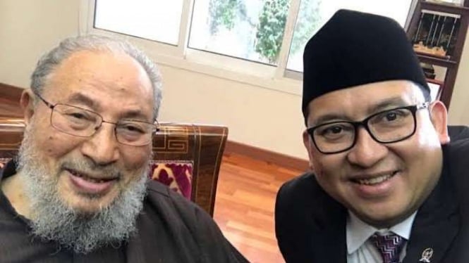 Yusuf Al Qaradawi bersama Waketum Gerindra Fadli Zon