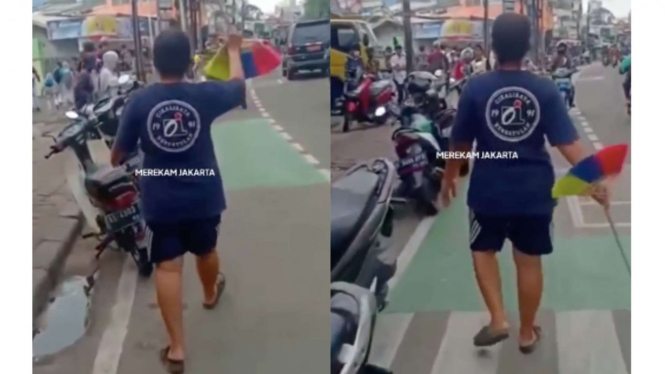 Viral emak-emak bubarkan pelajar yang hendak tawuran