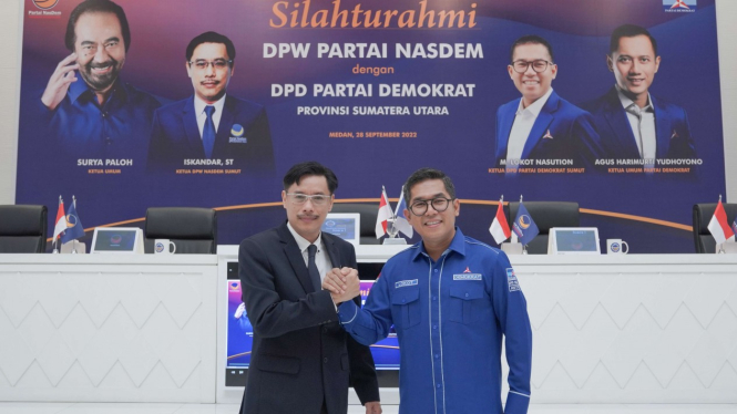 Silaturahmi Partai Demokrat dan Nasdem Sumatera Utara