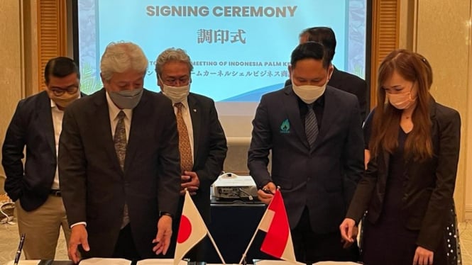 The cooperation of Indonesia-Japan to export the Palm Shell Biomass Products