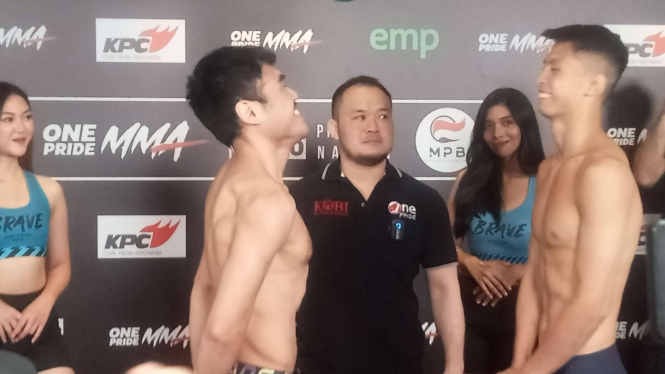 Angga The Hitman Vs Petarung China Xie Bin Usai Timbang Badan One Pride MMA 
