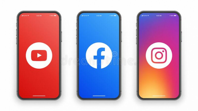 YouTube, Facebook, dan Instagram.