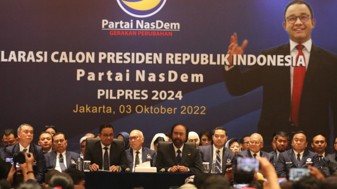 Partai Nasdem saat deklarasikan Anies Baswedan sebagai bakal calon presiden 2024.