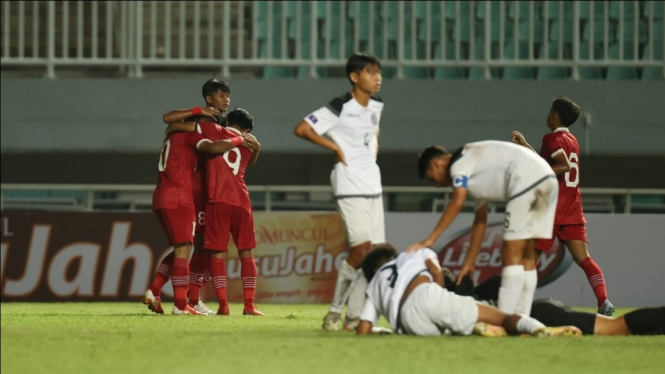 Timnas Indonesia U-17 vs Guam di Kualifikasi Piala Asia U-17 2023. 