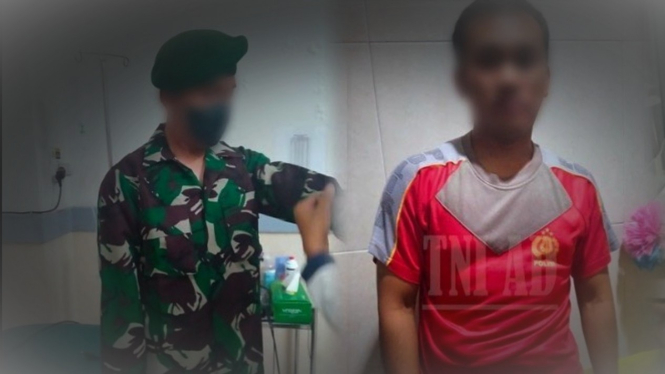 VIVA Militer: Polisi yang pakai loreng saat diselamatkan TNI dari amuk Aremania