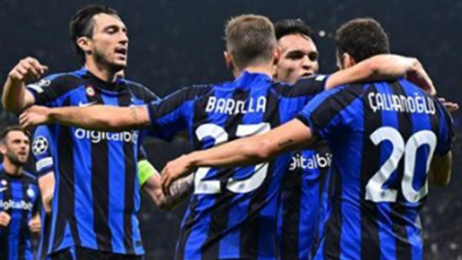 Selebrasi pemain Inter Milan