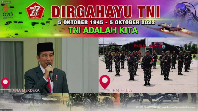 Presiden Jokowi video conference dengan Prajurit TNI Perbatasan Sota