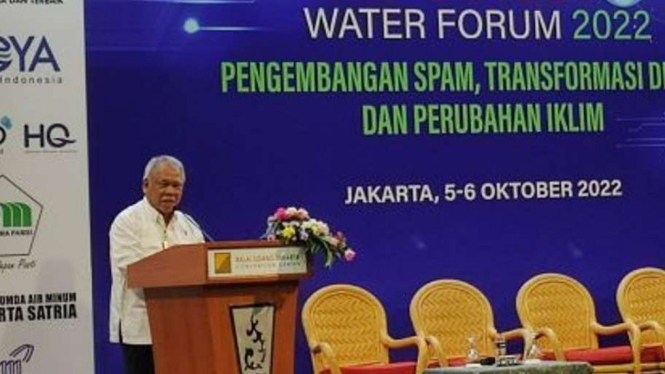 Menteri PUPR Basuki Hadimuljono di Indonesia Water Forum 2022.