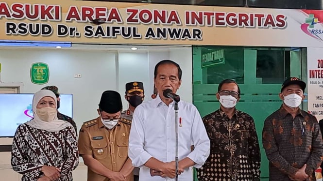 Presiden RI Joko Widodo di RSSA Kota Malang, Jawa Timur.