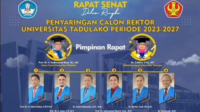 Universitas Tadulako Tetapkan 3 Calon Rektor Periode 2023-2027