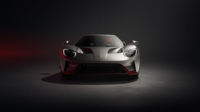 Ilustrasi gambar mobil supercar Ford GT LM terbaru