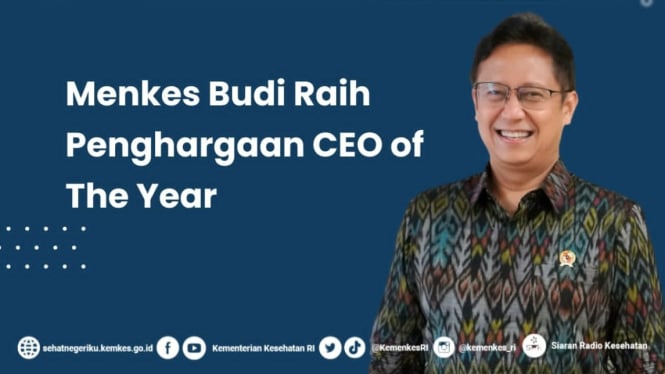 Menteri Kesehatan RI Budi Gunadi Sadikin raih penghargaan CEO of The Year.
