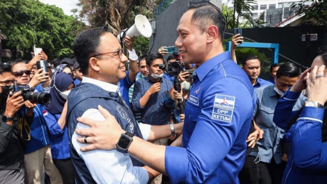 Bacapres Anies Baswedan dan Ketum Partai Demokrat Agus Harimurti Yudhoyono (AHY).
