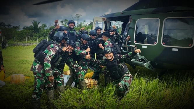 VIVA Militer: Pasukan Yonif Raider 600 Modang di Distrik Suru-suru, Papua.