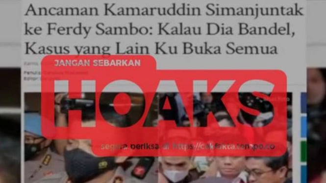 Salah satu akun Facebook membagikan video berjudul "Eksekusi Ferdy Sambo Diambilalih TNI" yang diunggah pada 8 Oktober 2022.