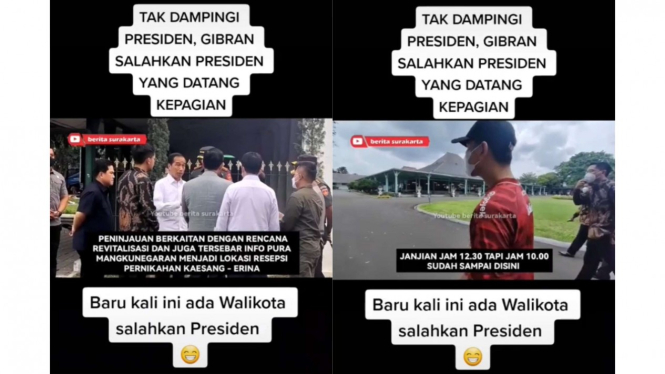 Lucunya Gibran Rakabuming Salahkan Presiden Datang Terlalu Cepat