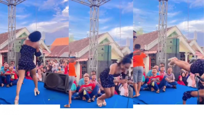 Pedangdut Koprol Bolak Balik Pakai High Heels