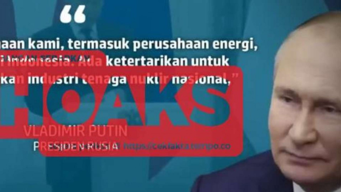 Sebuah akun Facebook membagikan video dengan narasi kedatangan rudal nuklir Rusia di Indonesia membuat Australia ketakutan. Video dibuka dengan pernyataan Presiden Jokowi.