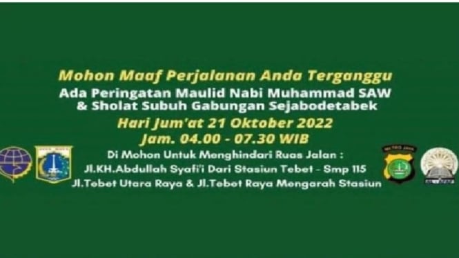 Peringatan Maulid Nabi Muhammad di kawasan Tebet