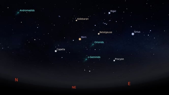 Hujan meteor Orionid. 