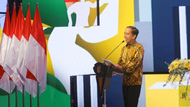 Presiden Jokowi di HUT Golkar ke-58