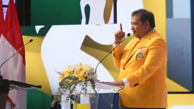 Ketua Umum Partai Golkar Airlangga Hartarto di HUT Golkar ke-58