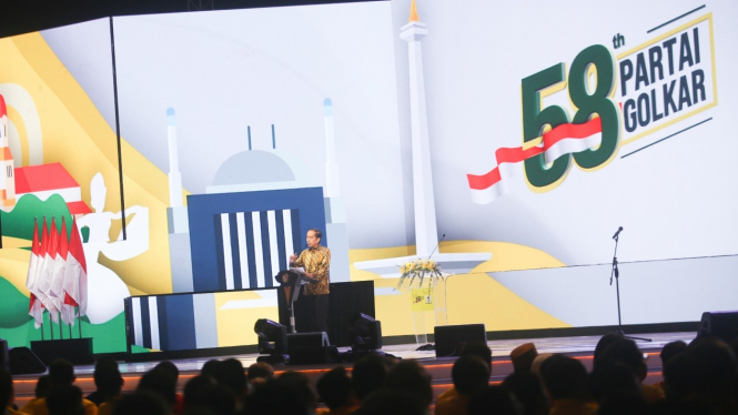 Presiden Jokowi di HUT Golkar ke-58