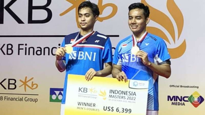 Rahmat Hidayat/Pramudya Kusumawardana juara Indonesia Masters 2022