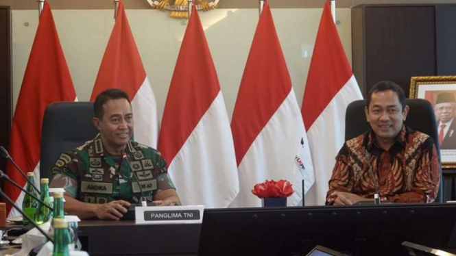 Kepala LKPP Hendrar Prihadi bertemu dengan Panglima TNI Jenderal Andika Perkasa