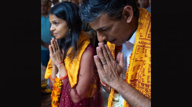 Rishi Sunak dan istri, Akhshata Murthy.