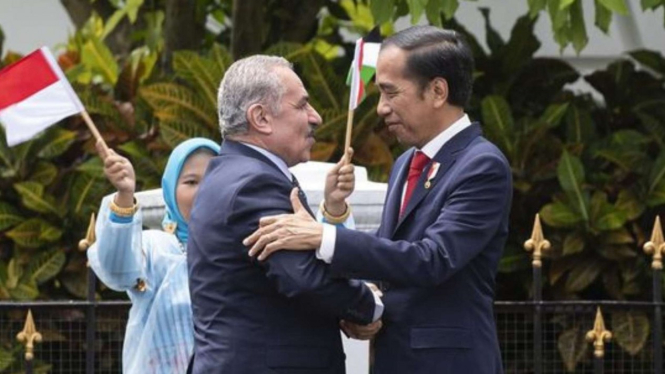 Perdana Menteri Palestina, Mohammad IM Shattayeh dan Presiden RI Jokowi
