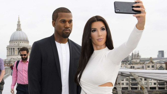 Patung lilin Kanye West dan Kim Kardashian di Madame Tussauds London