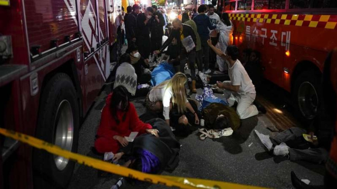 Korban luka-luka tragedi Halloween di Itaewon, Seoul, Korea Selatan