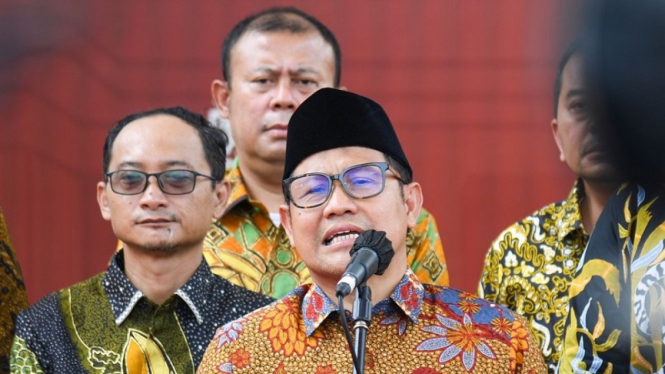 Ketua Umum PKB Muhaimin Iskandar bersama pengurus DPP PKB di Istana