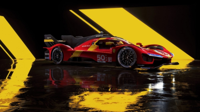ilustrasi gambar mobil balap Ferrari 499P