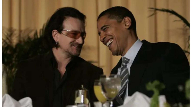 Rocker Bono dan Barack Obama