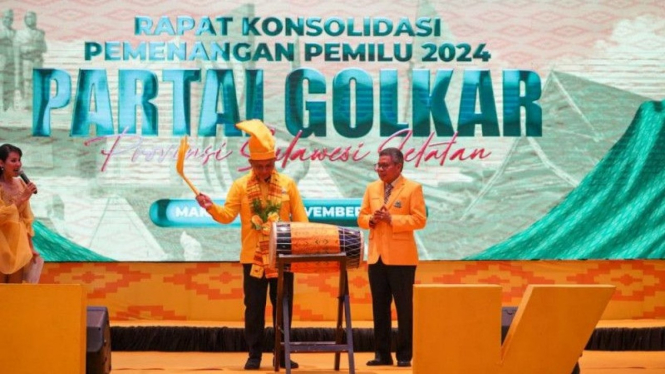 Rapat koordinasi Partai Golkar di Makassar, Sulsel.