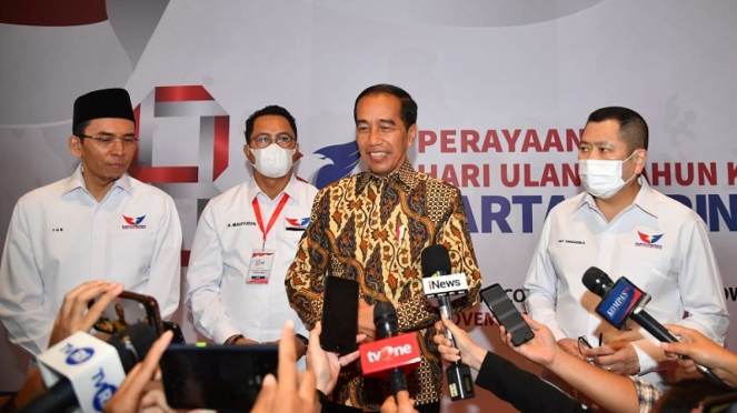 Presiden RI Jokowi di acara HUT ke 8 Partai Perindo