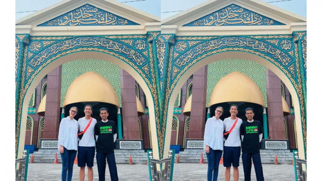 Daniel Mananta dan Ustaz Abdul Somad di Masjid Raya Pekanbaru
