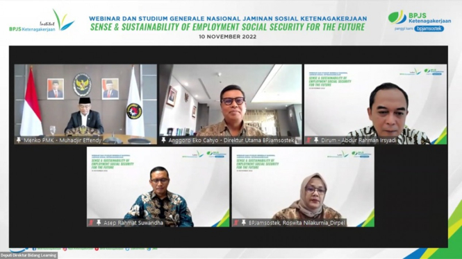 Webinar Stadium Generale Nasional Jaminan Sosial Ketenagakerjaan oleh BPJS Ketenagakerjaan. 