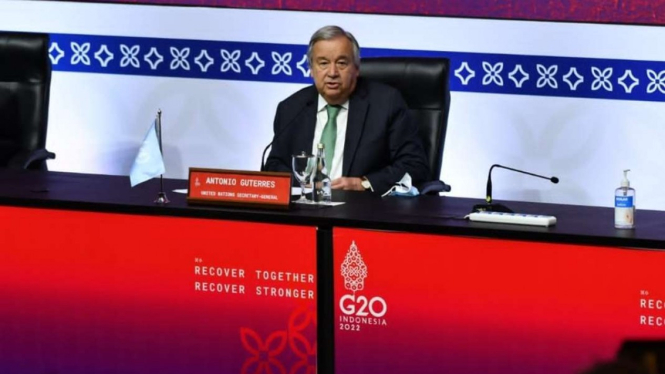 Sekretaris Jenderal PBB Antonio Guterres di KTT G20 Bali.