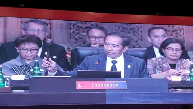 Presiden Joko Widodo membuka KTT G20 di Bali, Selasa 15 November 2022.