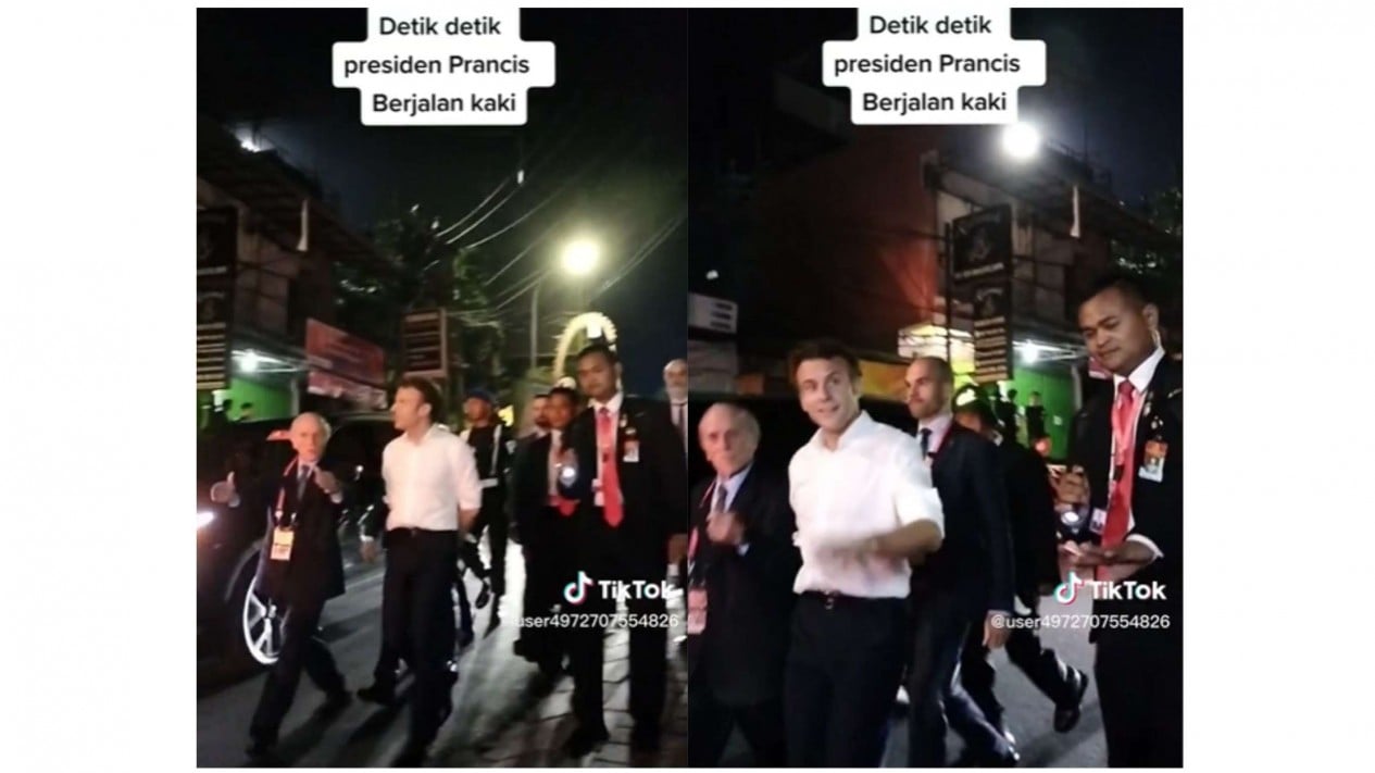 Foto Viral! Presiden Prancis Emmanuel Macron Jalan Kaki 2 KM Hingga ...