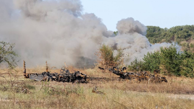 VIVA Militer: Ledakan akibat serangan rudal Rusia di wilayah Ukraina