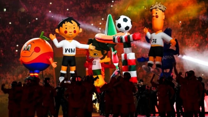 Parade maskot Piala Dunia di pembukaan Piala Dunia 2022