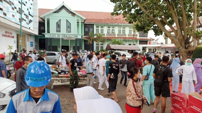 Suasana passca gempa Cianjur, Jawa Barat.