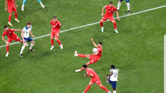 Pertandingan antara Timnas Inggris vs Iran di Piala Dunia 2022.