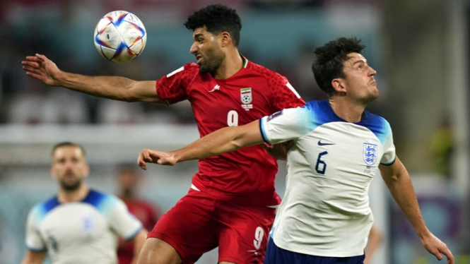 Harry Maguire saat Inggris vs Iran