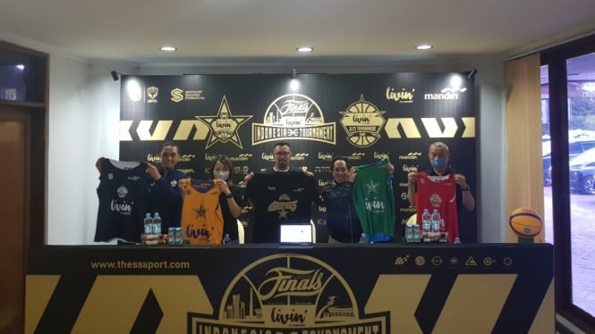 Konferensi pers grand final turnamen basket 3x3 U-18 dan U-23. 